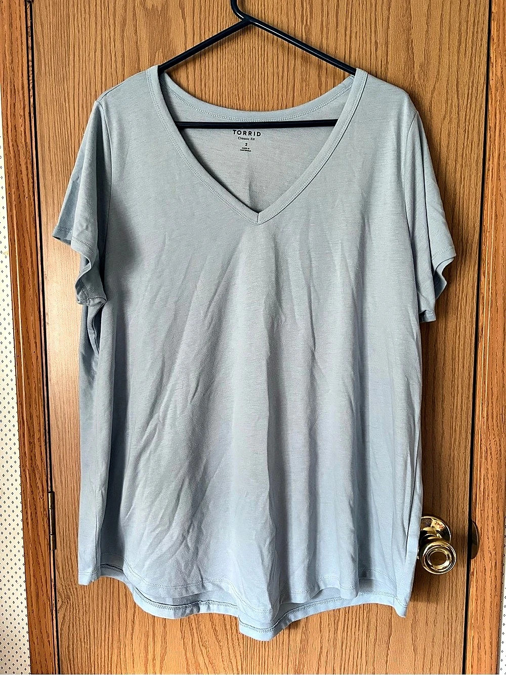 Torrid Girlfriend Signature Jersey V-Neck Tee Blue 2X